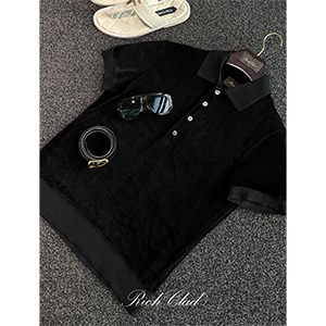 [Rich Clad] 럭스 모달 벨루어 폴로 티셔츠 ( BLACK )